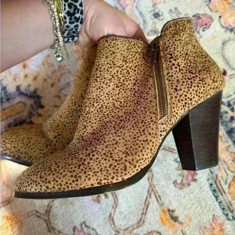 SOLE SOCIETY so Chelsea  brown/black cheetah print calf hair ankle boots size 8 - Picture 4 of 8